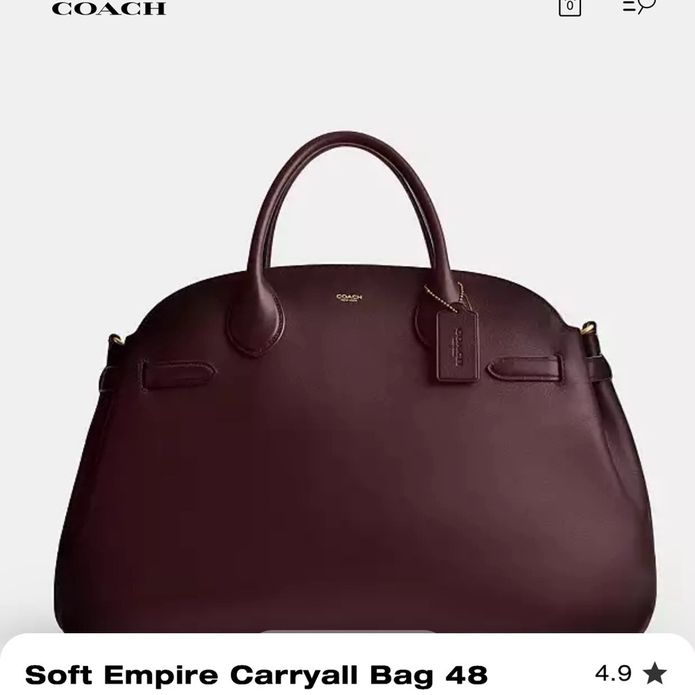 Coach Burgundy Soft Empire Carryall Bag 48